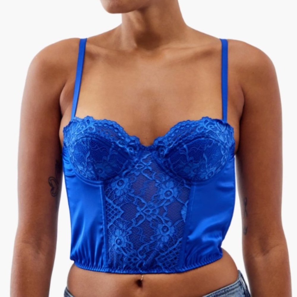 BDG Urban Outfitters Royal Blue Lace Bustier Corset